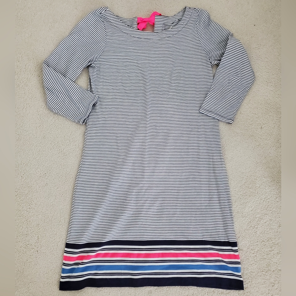 Lilly Pulitzer Noelle Dress in True Navy Bayside Stripe Engineered szS - Picture 1 of 16